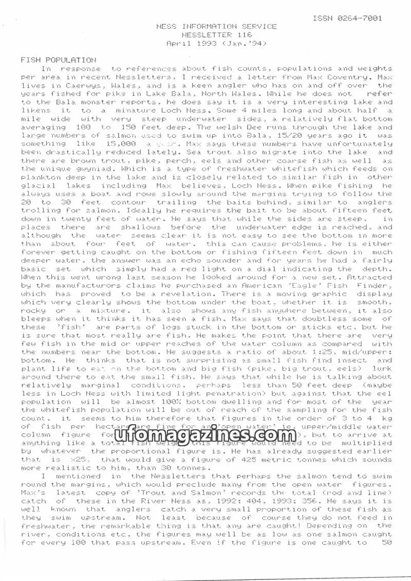 Cover of HESS INFORMATION SERVICE issue 116: NESSLETTER
