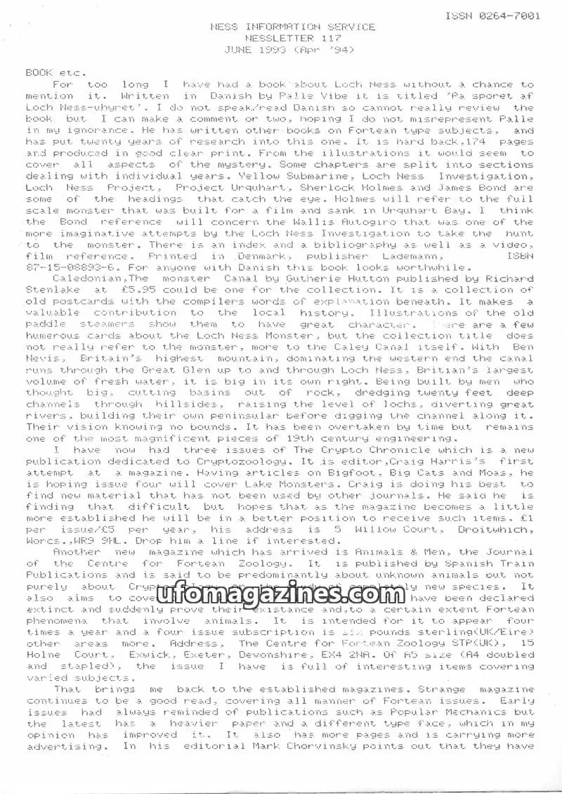 Cover of HESS INFORMATION SERVICE issue 117: NESSLETTER