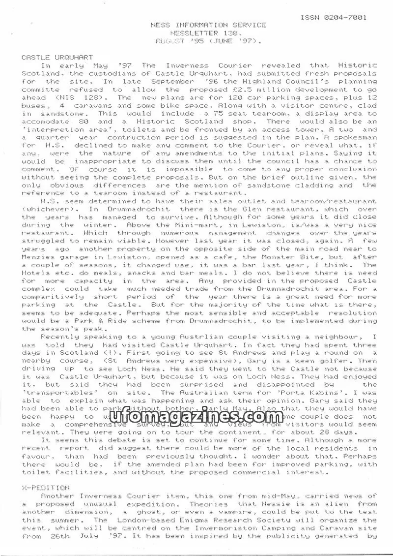 Cover of NESS INFORMATION SERVICE issue 130: NESSLETTER