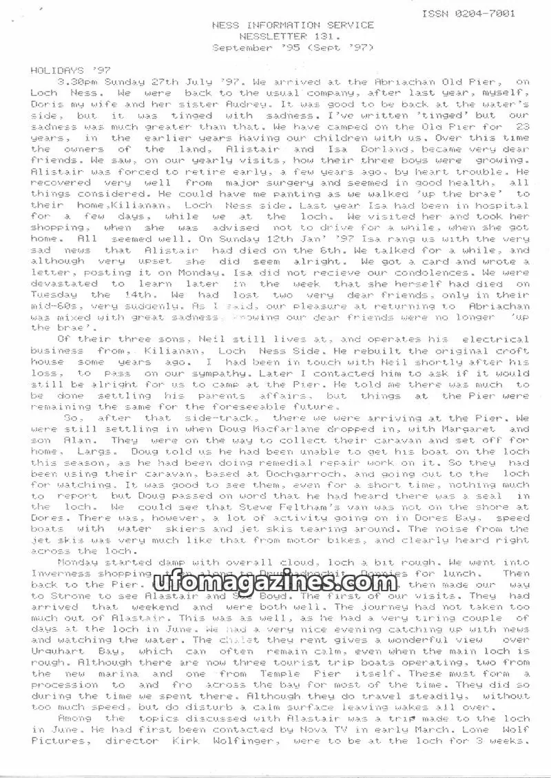 Cover of NESS INFORMATION SERVICE issue 131: NESSLETTER