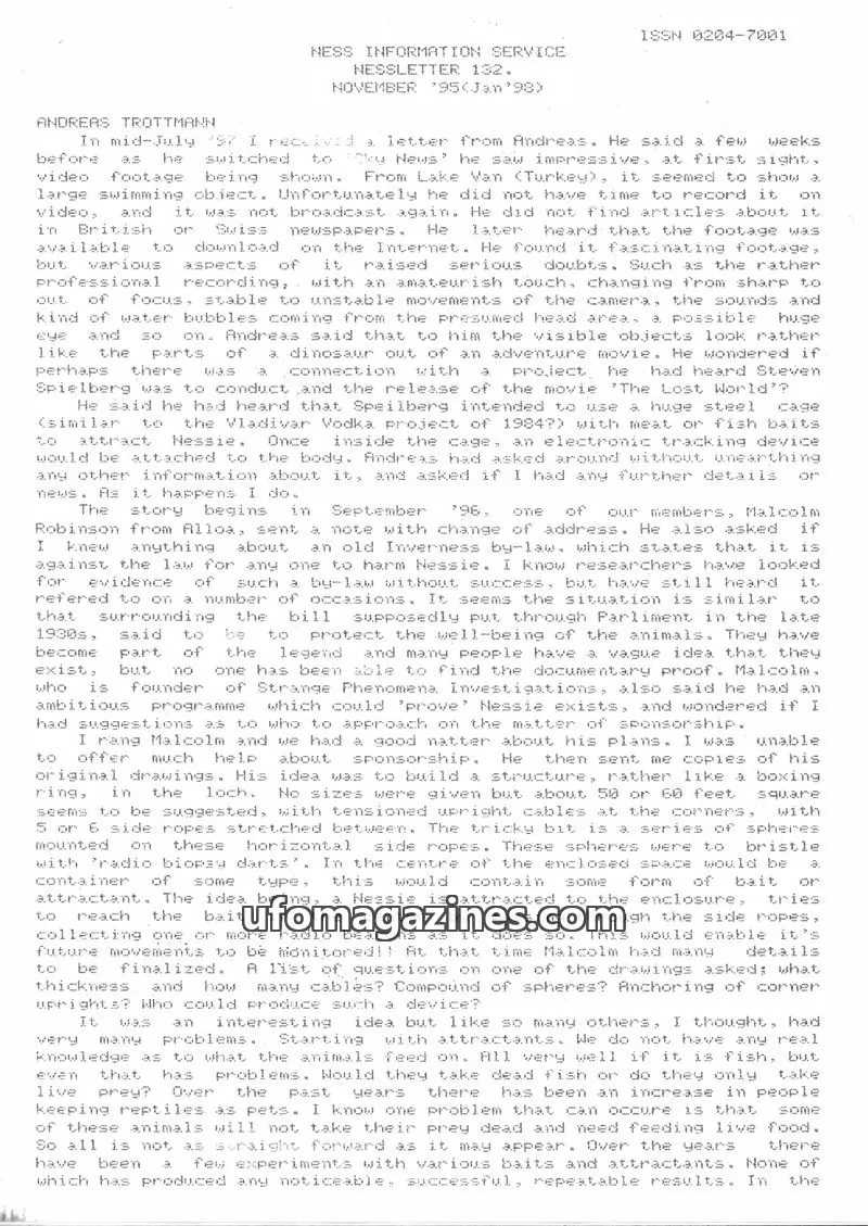 Cover of NESS INFORMATION SERVICE issue 132: NESSLETTER
