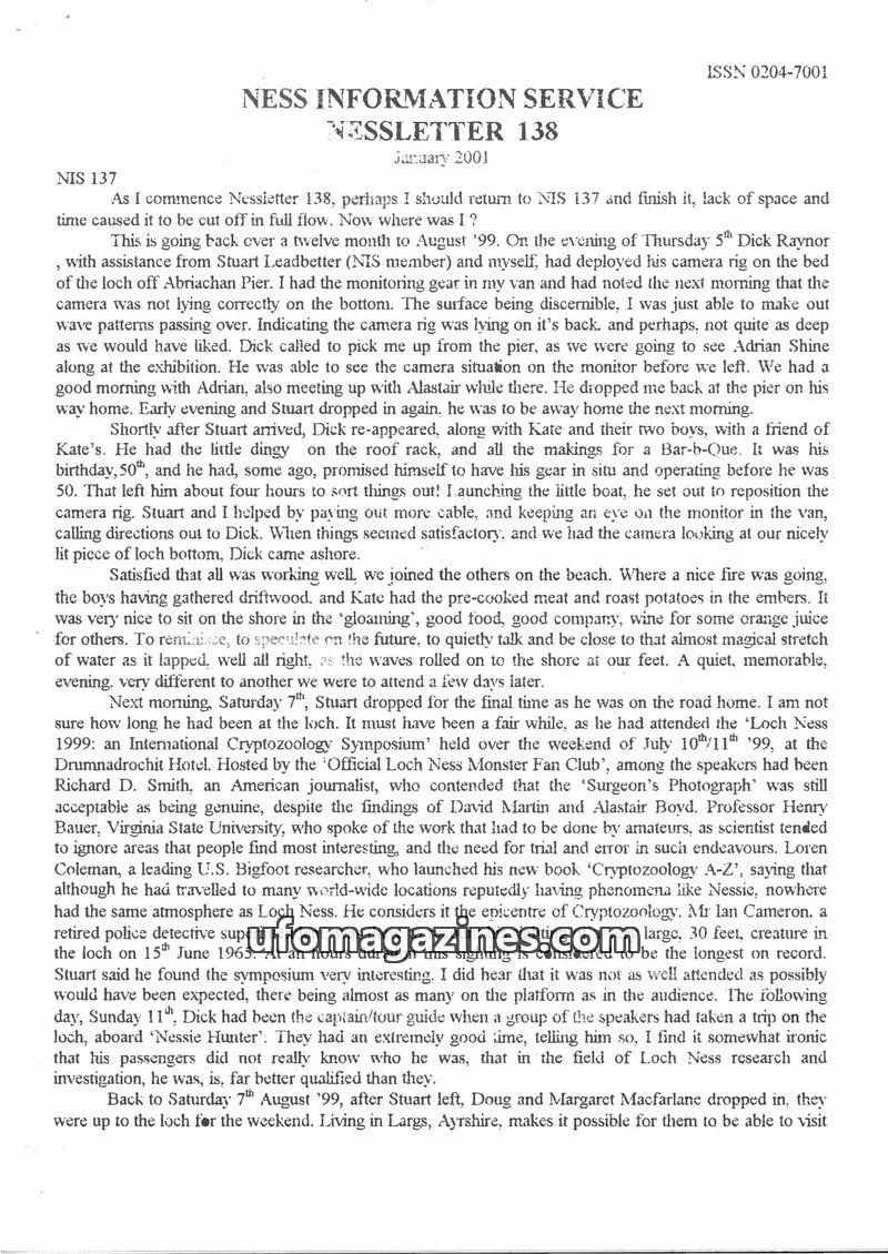 Cover of NESS INFORMATION SERVICE issue 138: NESS INFORMATION SERVICE NESSLETTER