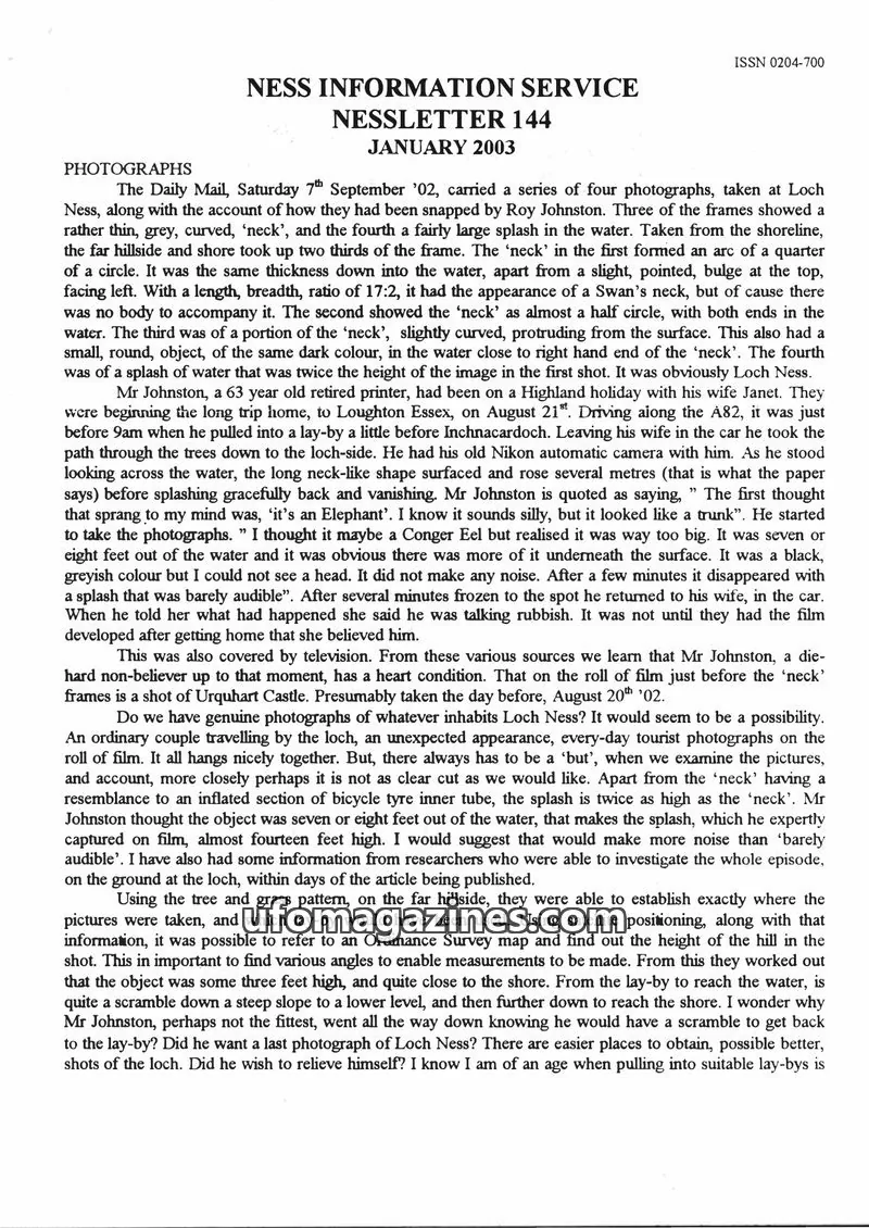 Cover of NESS INFORMATION SERVICE issue 144: NESS INFORMATION SERVICE NESSLETTER