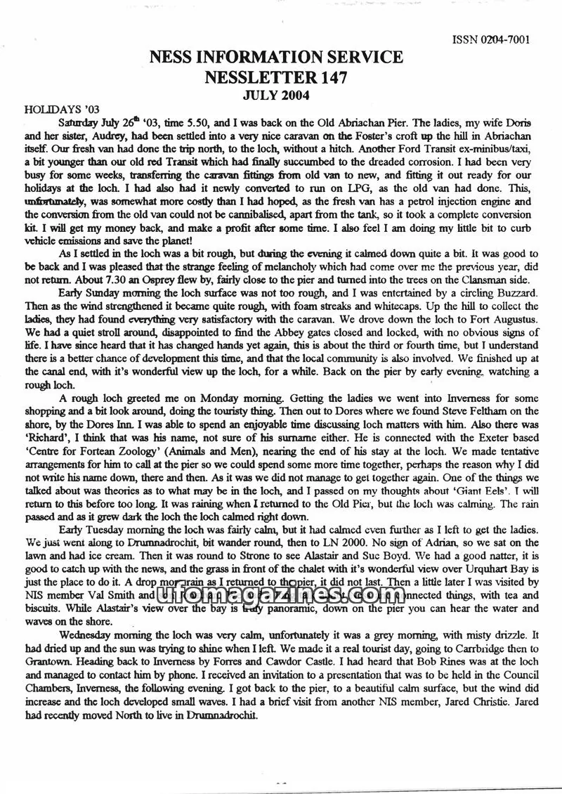 Cover of NESS INFORMATION SERVICE issue 147: NESS INFORMATION SERVICE NESSLETTER