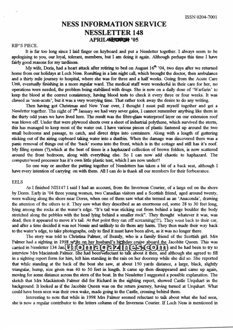 Cover of NESS INFORMATION SERVICE issue 148: NESS INFORMATION SERVICE NESSLETTER