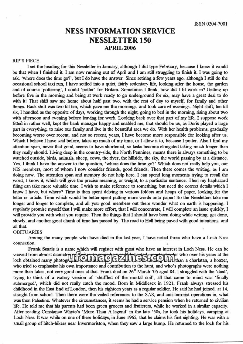 Cover of Nessletter - No 150 - 2006 