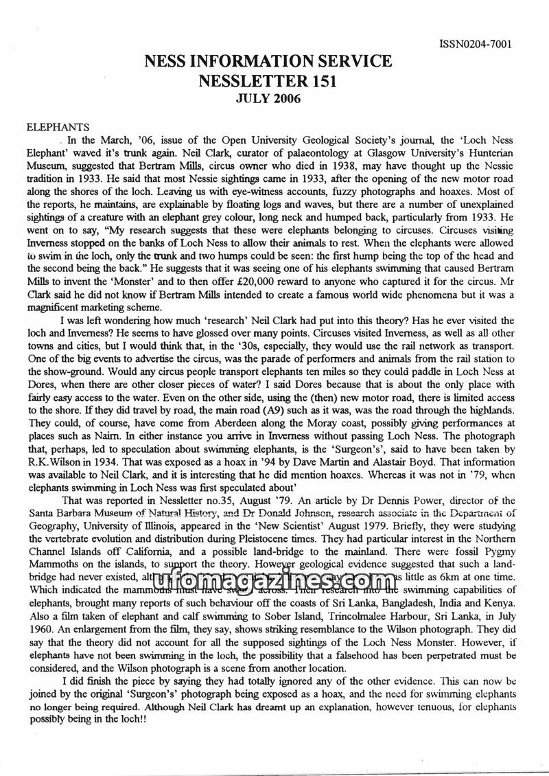 Cover of Nessletter - No 151 - 2006 