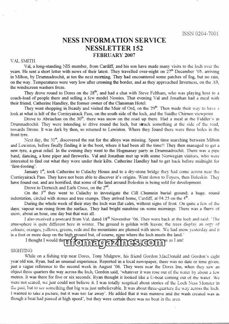 Cover of Nessletter - No 152 - 2007 