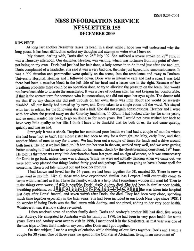 Cover of Nessletter - No 155 - 2009