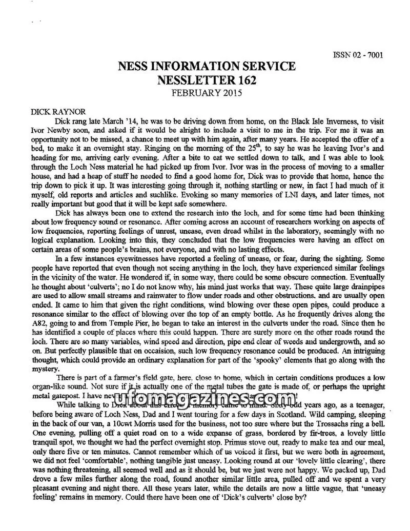 Cover of NESS INFORMATION SERVICE issue 162: NESSLETTER