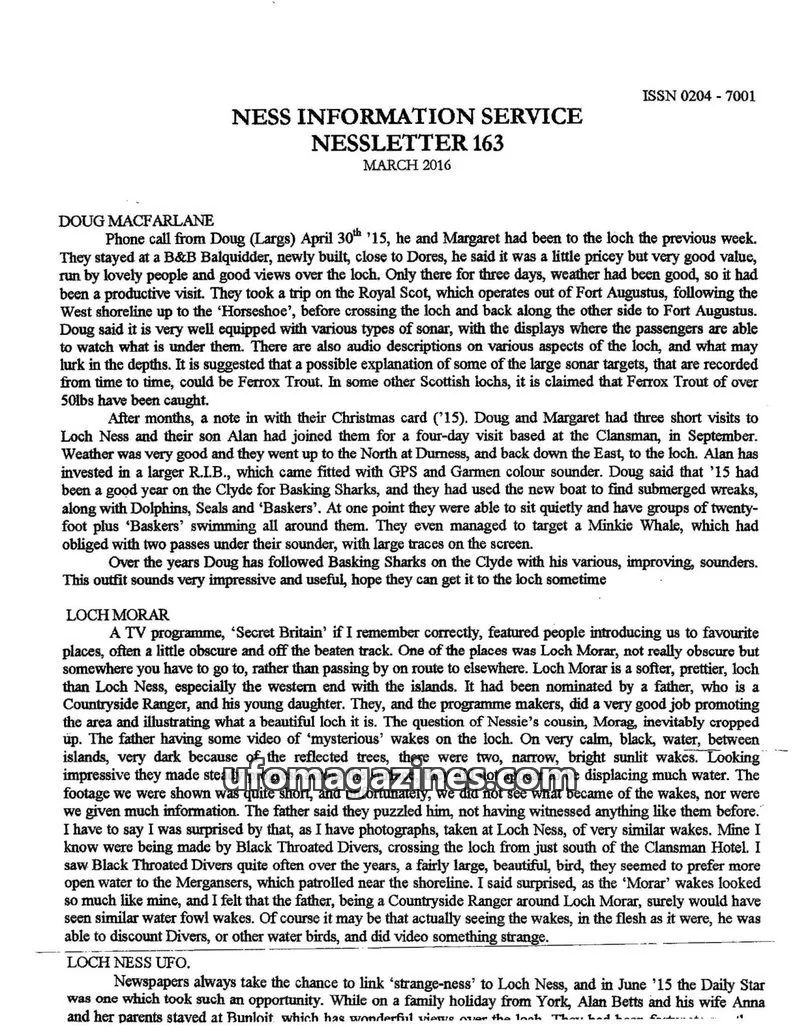 Cover of NESS INFORMATION SERVICE issue 163: NESS INFORMATION SERVICE NESSLETTER