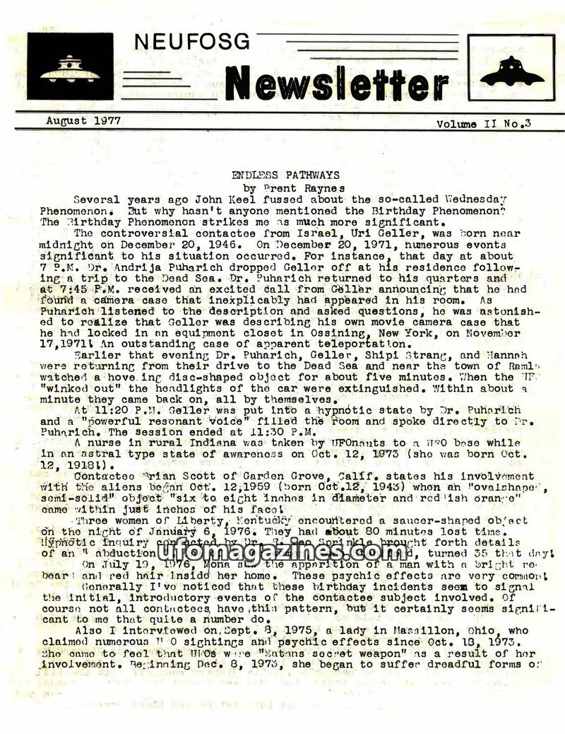 Cover of NEUFOSG issue Volume II No.3: NEUFOSG Newsletter