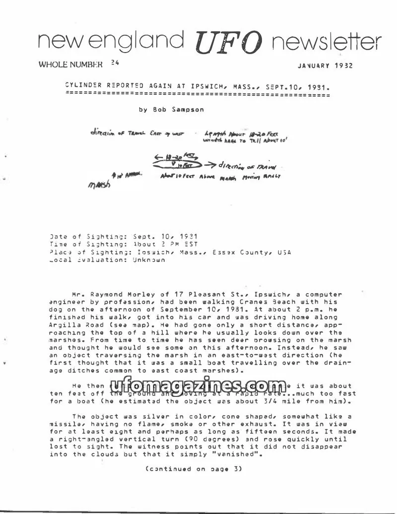 Cover of New England UFO Newsletter issue 24: new england UFO newsletter
