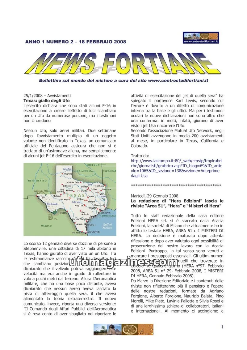 Cover of News Fortiane (Centro Studi Fortiani) issue 2: NEWS FORTIANE
