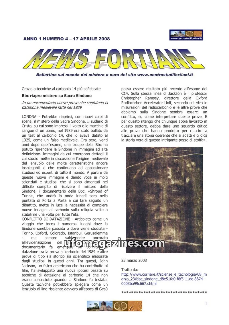 Cover of News Fortiane (Centro Studi Fortiani) issue 4: NEWS FORTIANE