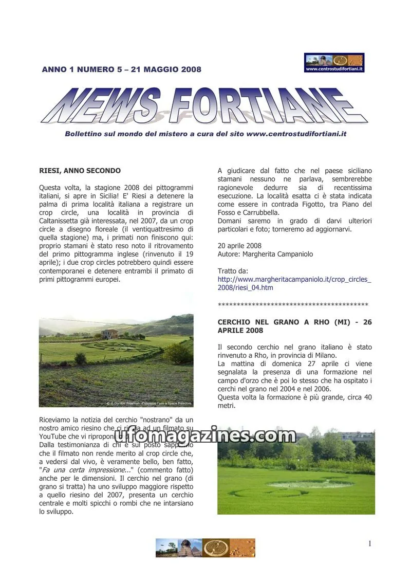 Cover of News Fortiane (Centro Studi Fortiani) issue 5: NEWS FORTIANE