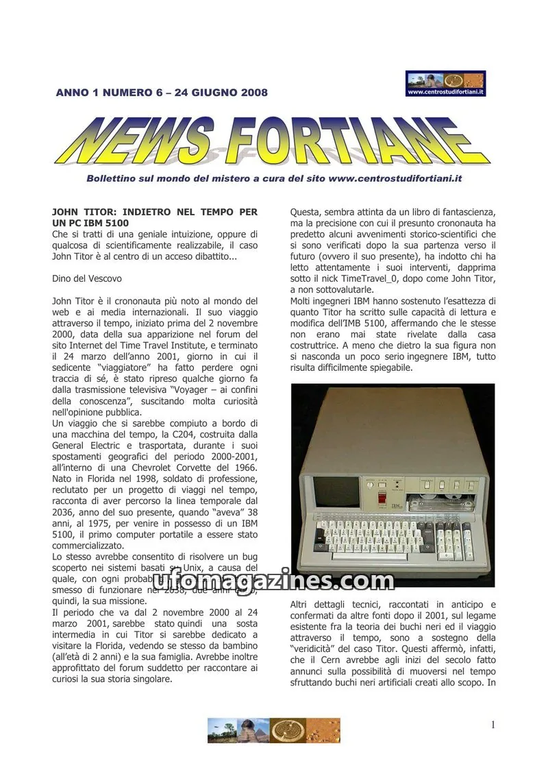 Cover of News Fortiane (Centro Studi Fortiani) issue 6: NEWS FORTIANE