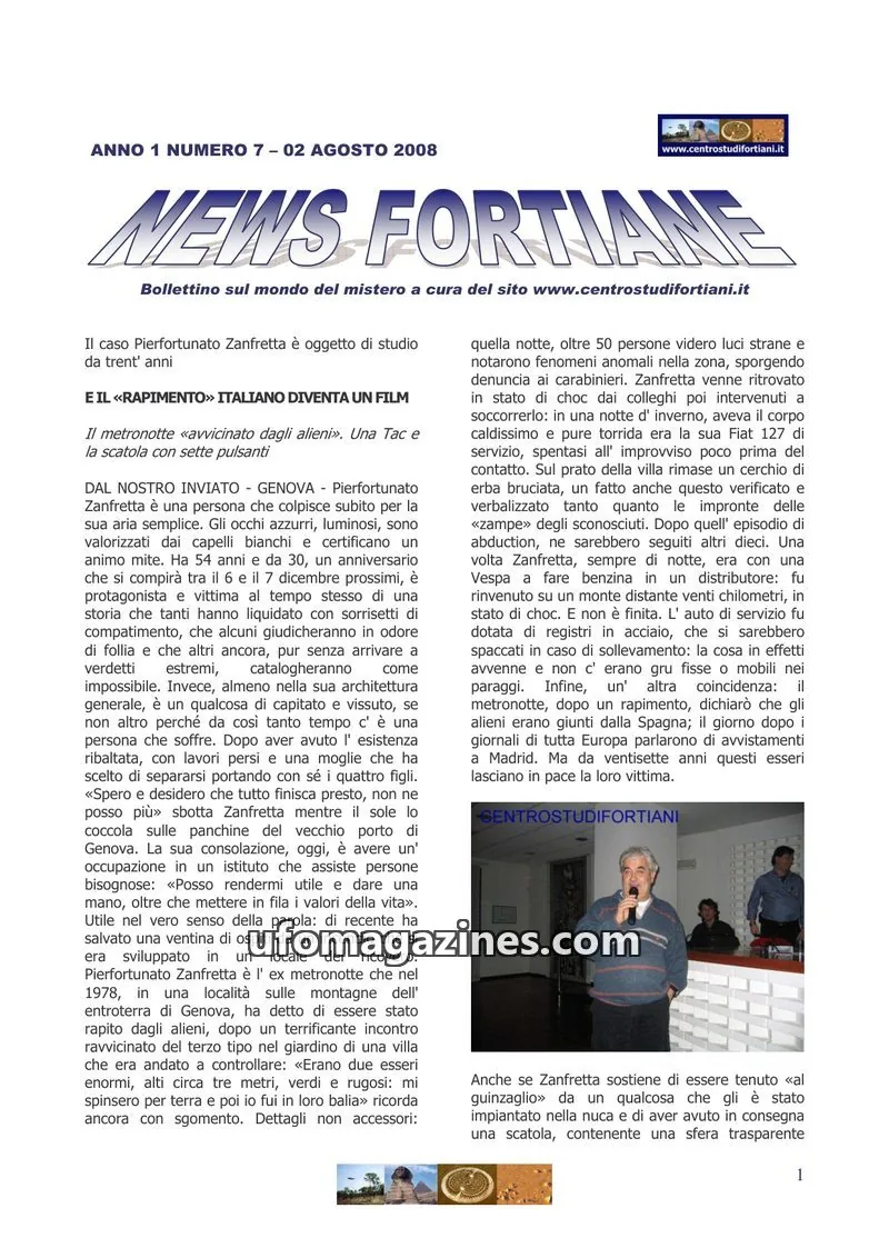 Cover of News Fortiane (Centro Studi Fortiani) issue 7: NEWS FORTIANE