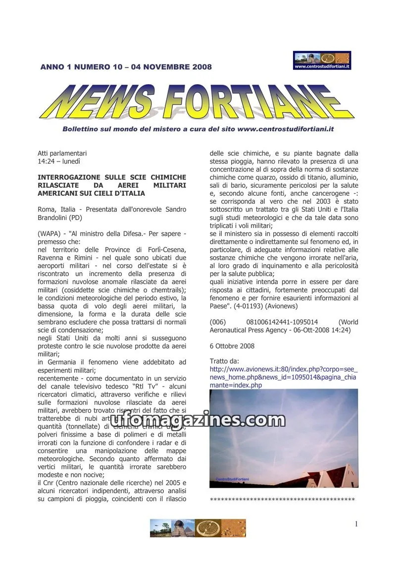 Cover of News Fortiane (Centro Studi Fortiani) issue 10: NEWS FORTIANE