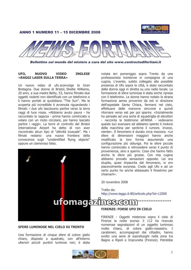 Cover of News Fortiane (Centro Studi Fortiani) issue 11: NEWS FORTIANE