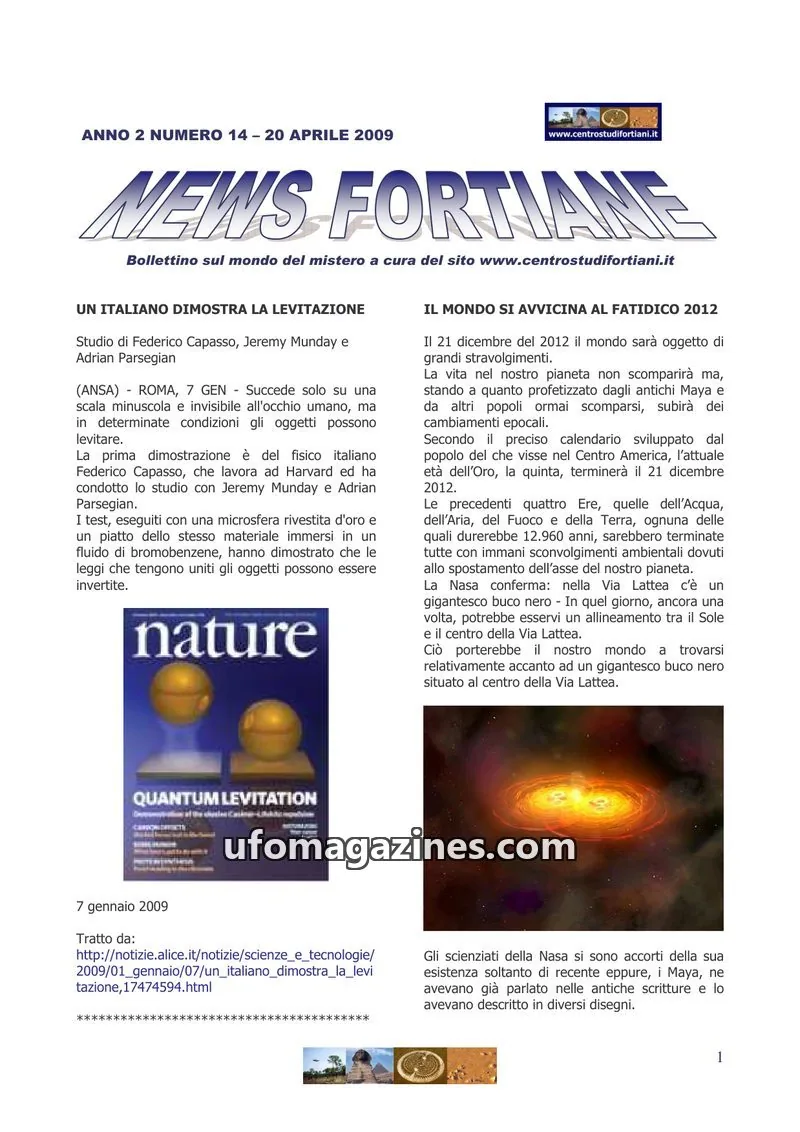 Cover of News Fortiane (Centro Studi Fortiani) issue 14: NEWS FORTIANE