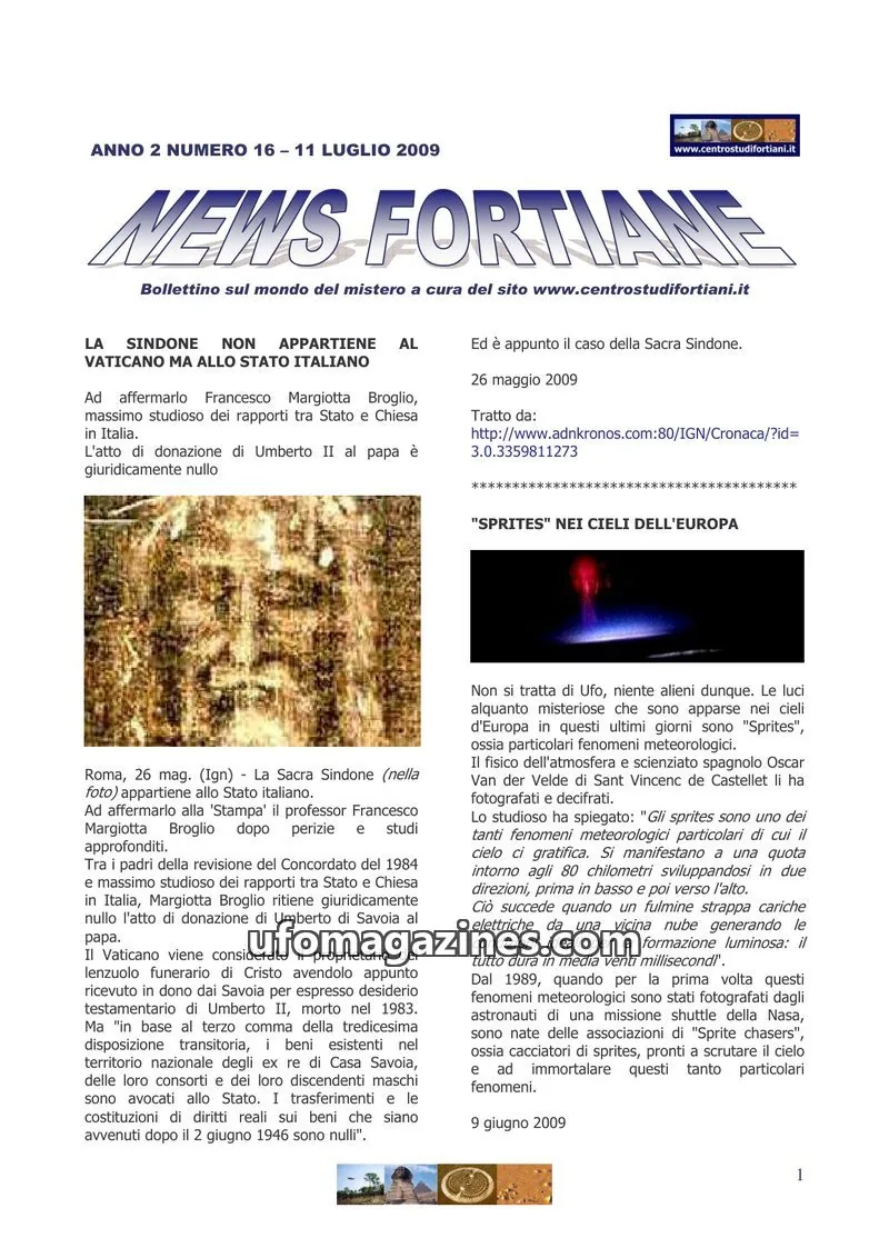 Cover of News Fortiane (Centro Studi Fortiani) issue 16: NEWS FORTIANE