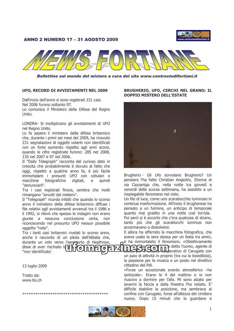 Cover of News Fortiane (Centro Studi Fortiani) issue 17: NEWS FORTIANE
