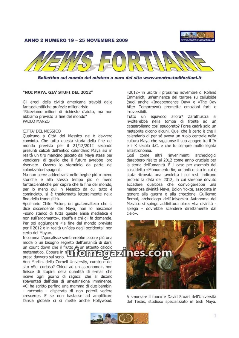 Cover of News Fortiane (Centro Studi Fortiani) issue 19: NEWS FORTIANE