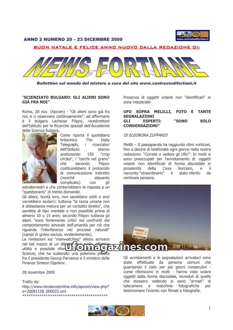 Cover of News Fortiane (Centro Studi Fortiani) issue 20: NEWS FORTIANE