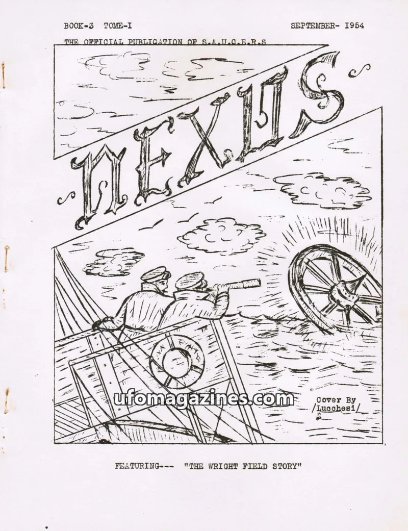 Cover of Saucer And Unexplained Celestial Events Research Society issue September 1954: NEXUS