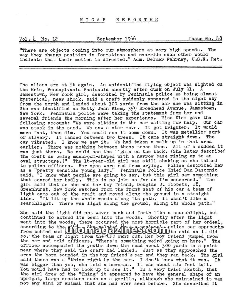 Cover of NICAP Reporter (Gribble) issue 12: NICAP REPORTER