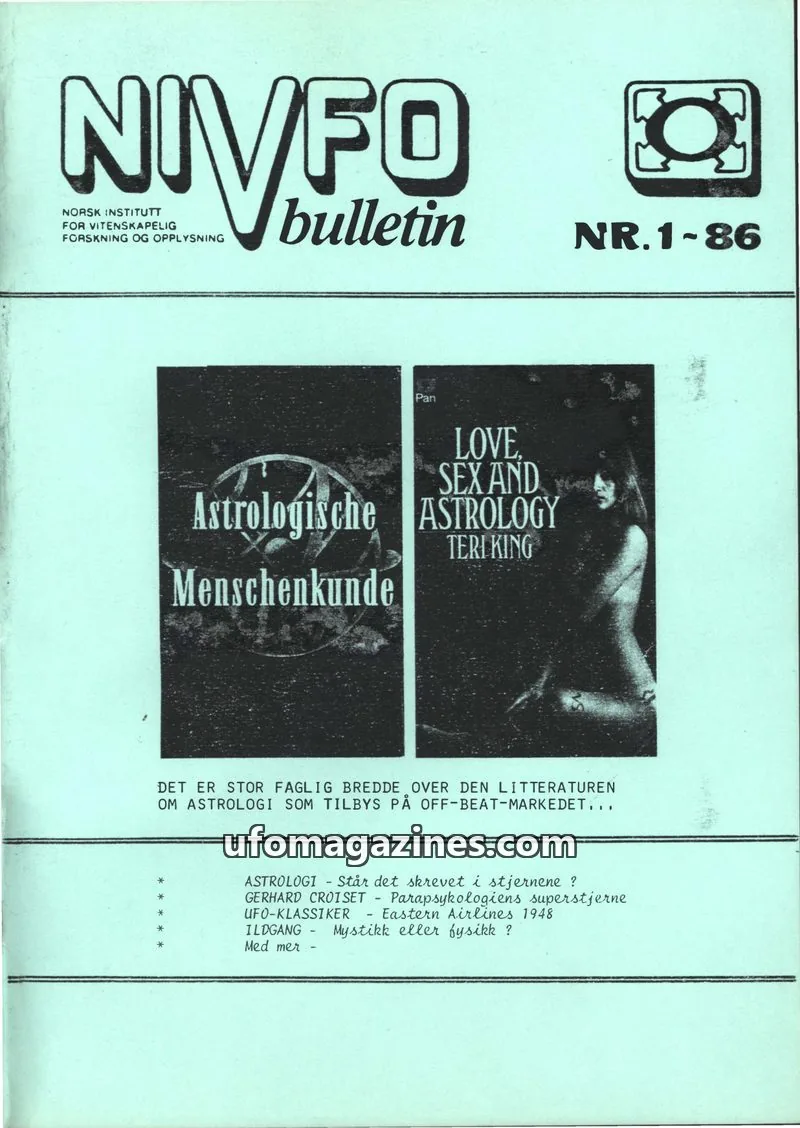 Cover of NIVFO issue 1: NIVFO bulletin