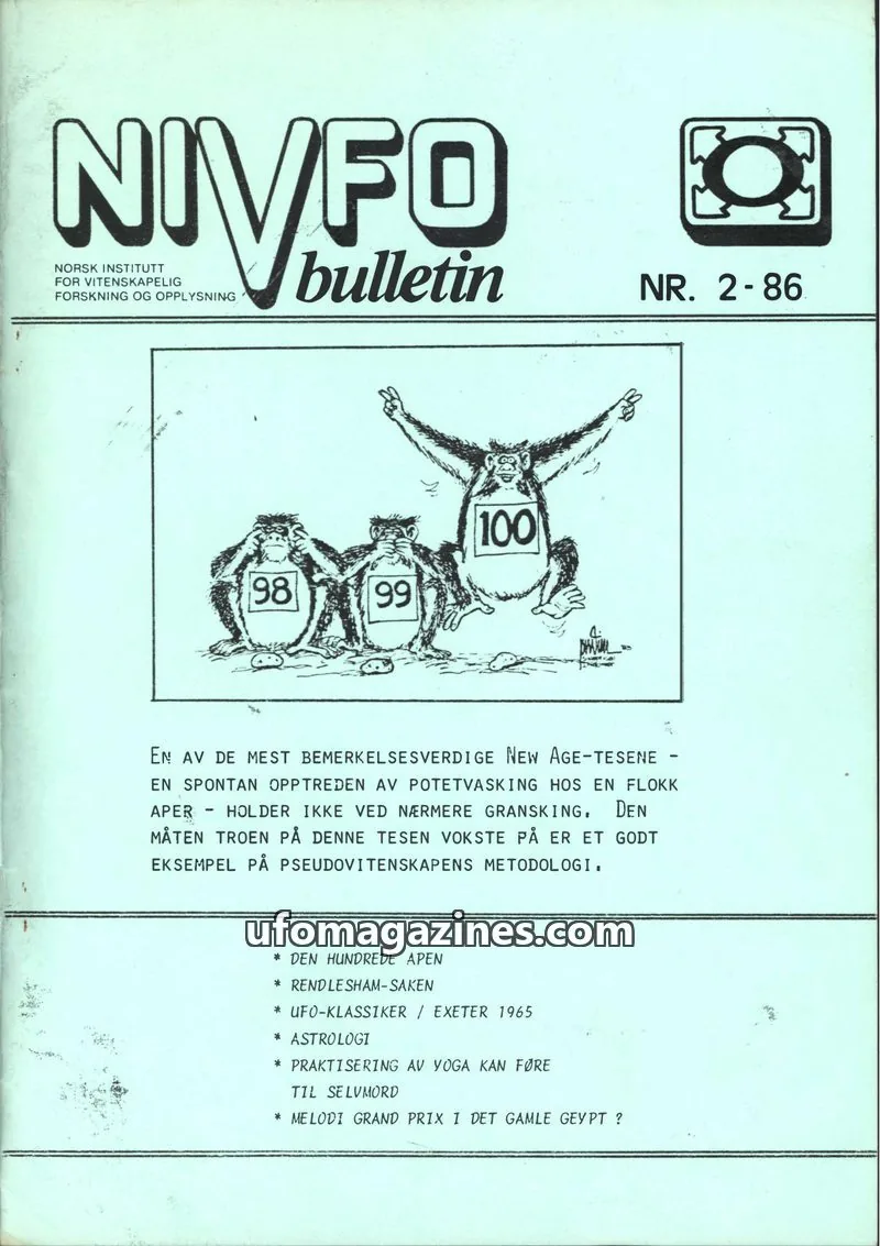 Cover of NIVFO-Bulletin issue 2-86: NIVFO bulletin