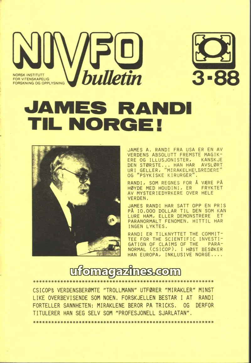 Cover of NIVFO-Bulletin issue 3/1988: NIVFO bulletin