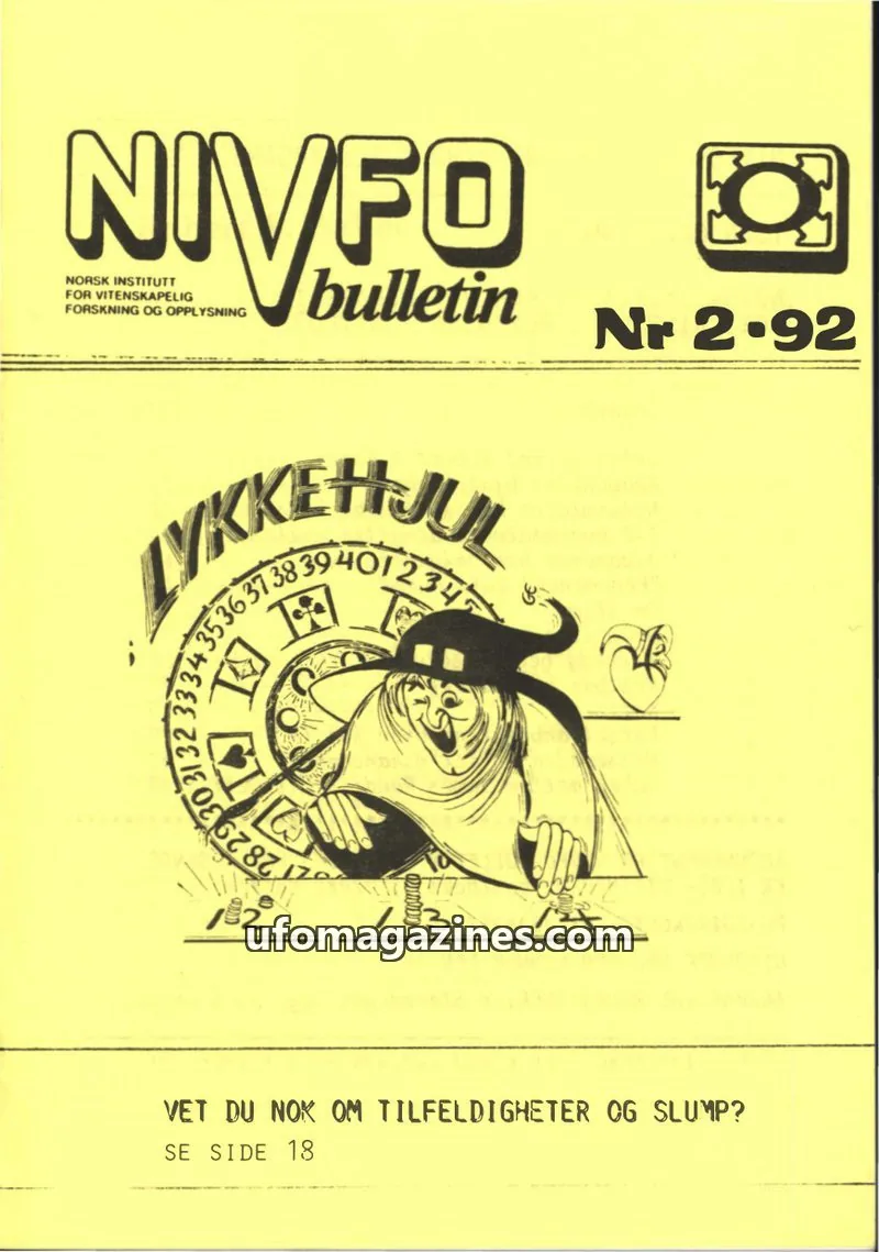 Cover of NIVFO-Bulletin issue 2-92: NIVFO bulletin