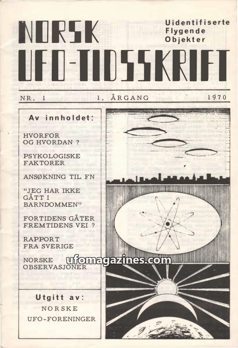 Cover of Norsk UFO-Tidsskrift issue 1: NORSK UFO-TIDSSKRIFT