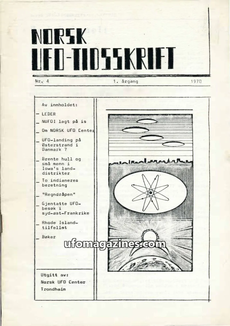 Cover of Norsk UFO-Tidsskrift issue 4: NORSK UFO-TIDSSKRIFT
