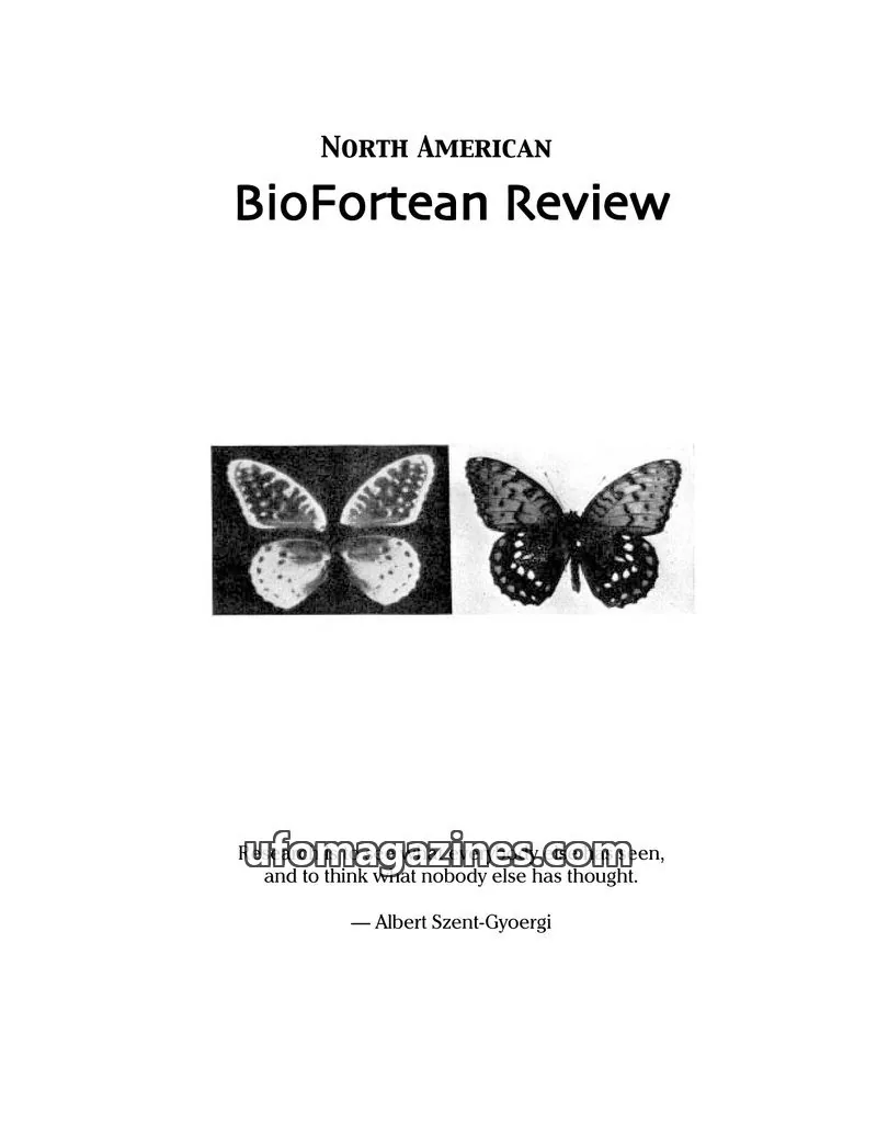 Cover of North American BioFortean Review issue 11: North American BioFortean Review