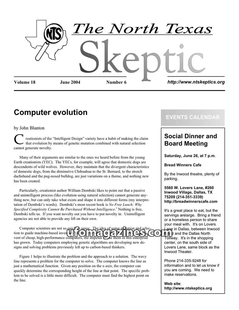 Cover of North Texas Skeptic issue 6: The North Texas Skeptic