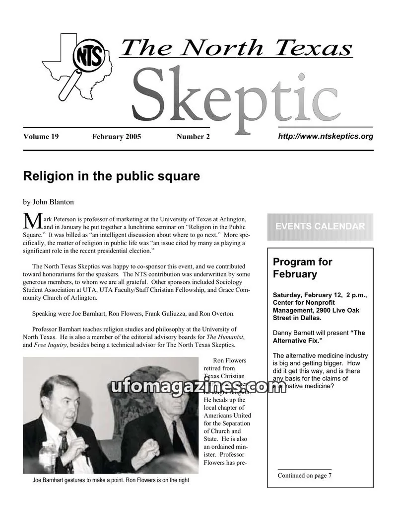 Cover of North Texas Skeptic issue 2: The North Texas Skeptic