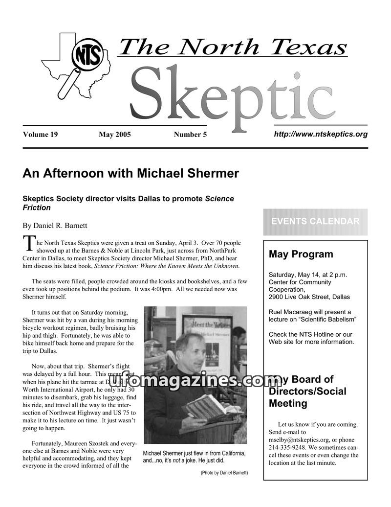 Cover of North Texas Skeptic - Vol 19 No 05 - 2005