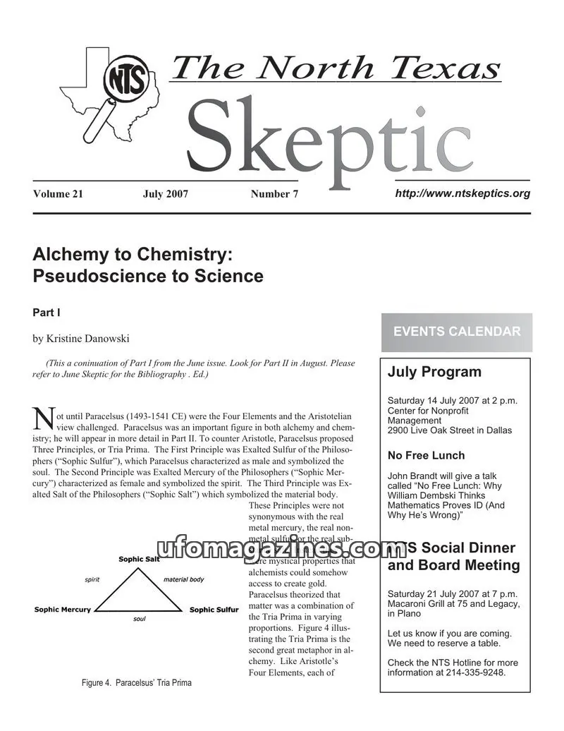 Cover of North Texas Skeptic issue 7: The North Texas Skeptic