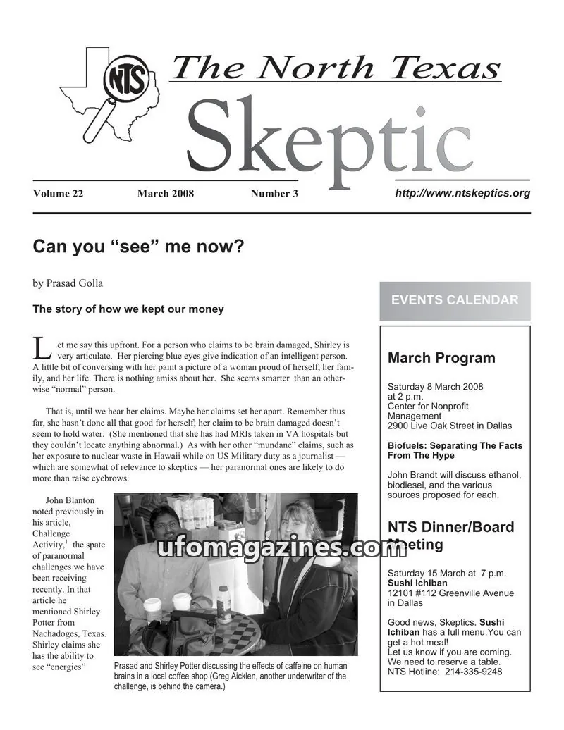 Cover of North Texas Skeptic issue 3: The North Texas Skeptic