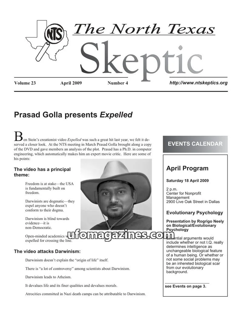 Cover of North Texas Skeptic issue 4: The North Texas Skeptic