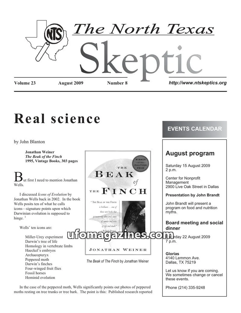 Cover of North Texas Skeptic issue 8: The North Texas Skeptic