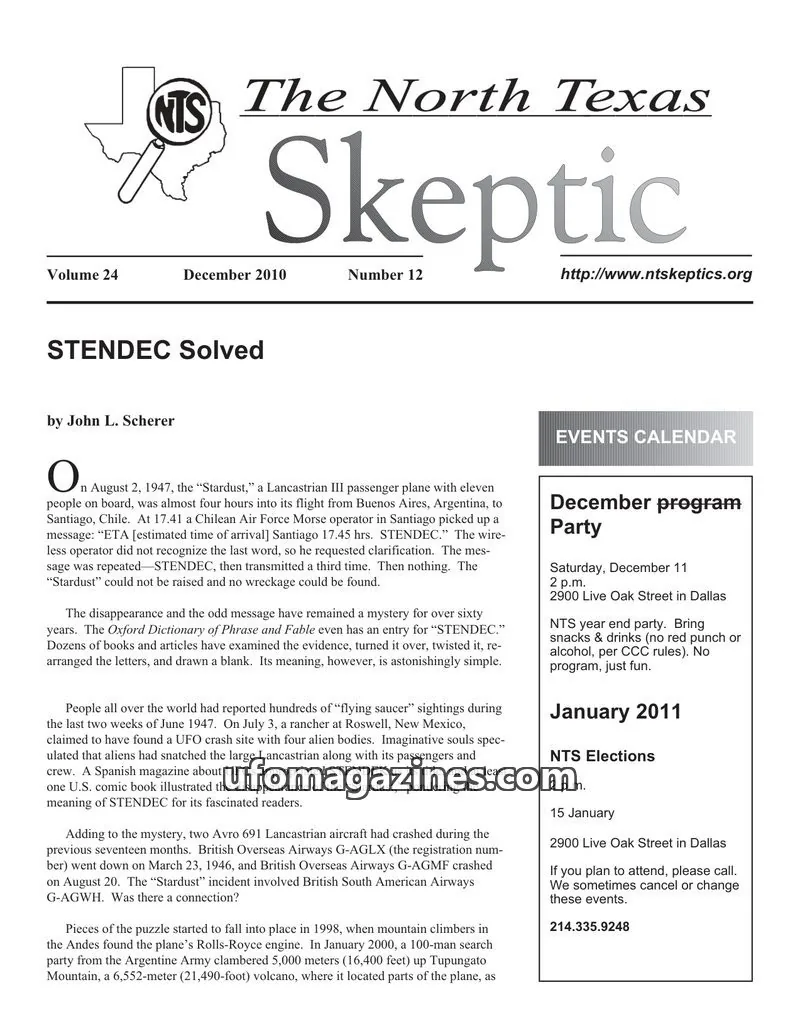 Cover of North Texas Skeptic issue 12: The North Texas Skeptic