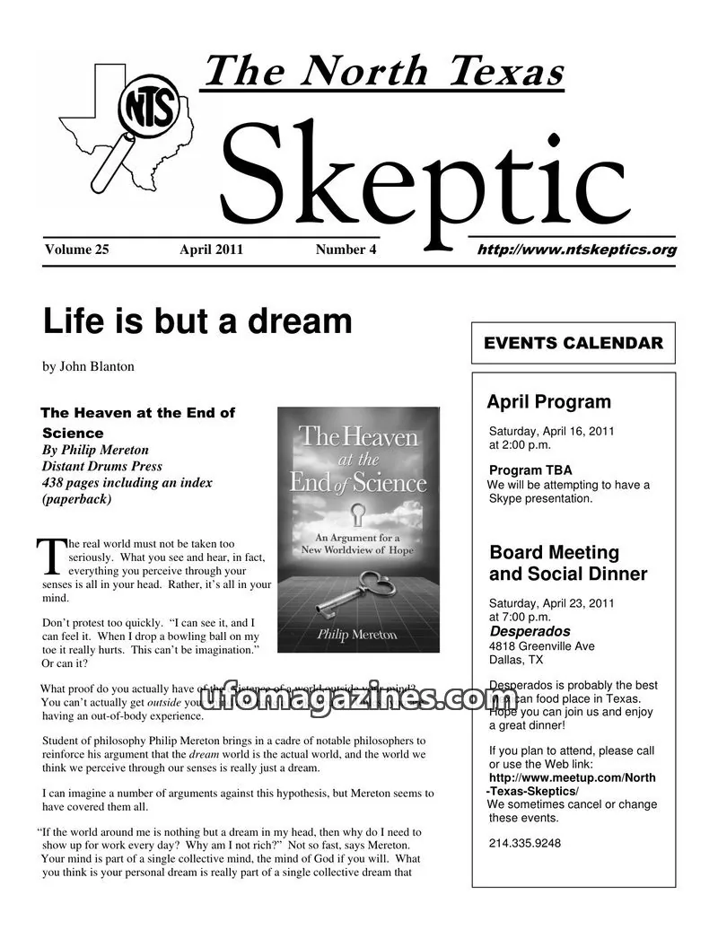 Cover of North Texas Skeptic issue 4: The North Texas Skeptic