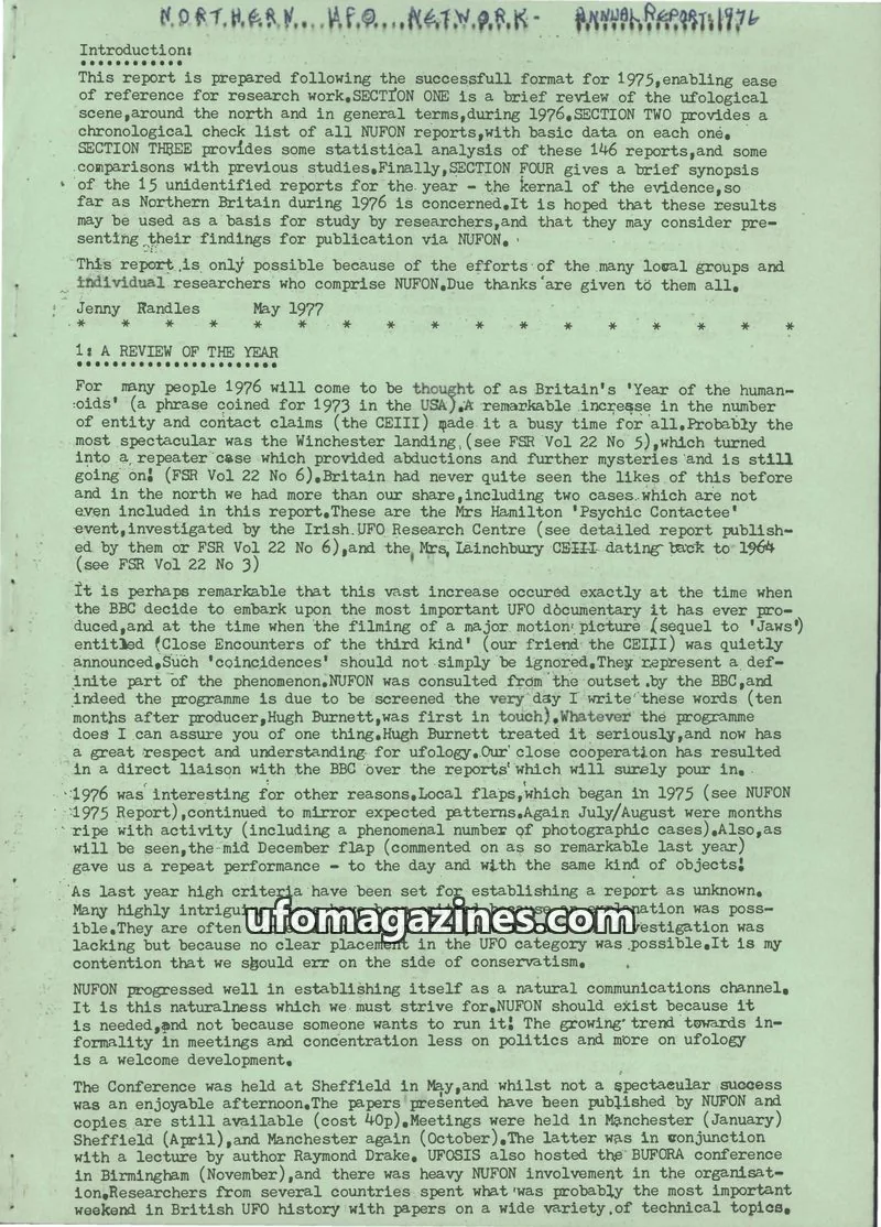 Cover of NUFON issue 1976: NORTHERN H.F.Q. NETWORK ANNUAL REPORT 1976