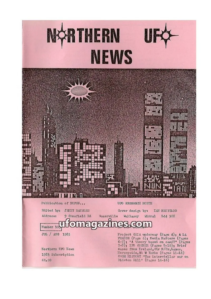 Cover of NUFON issue 103: NORTHERN UFO NEWS