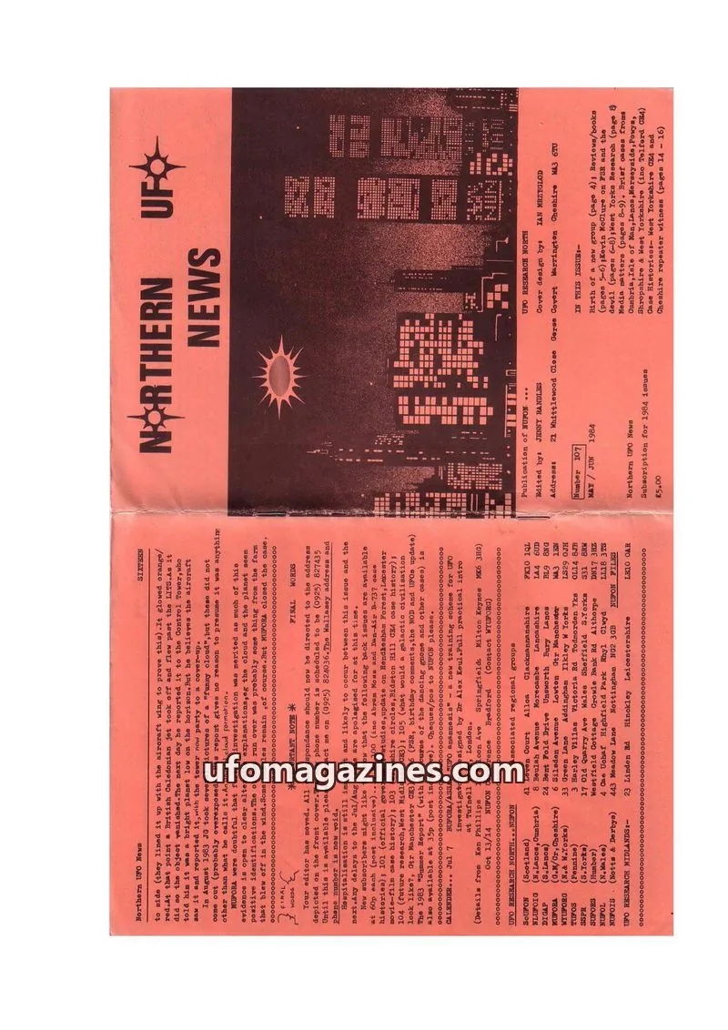 Cover of NUFON issue 107: Northern UFO News